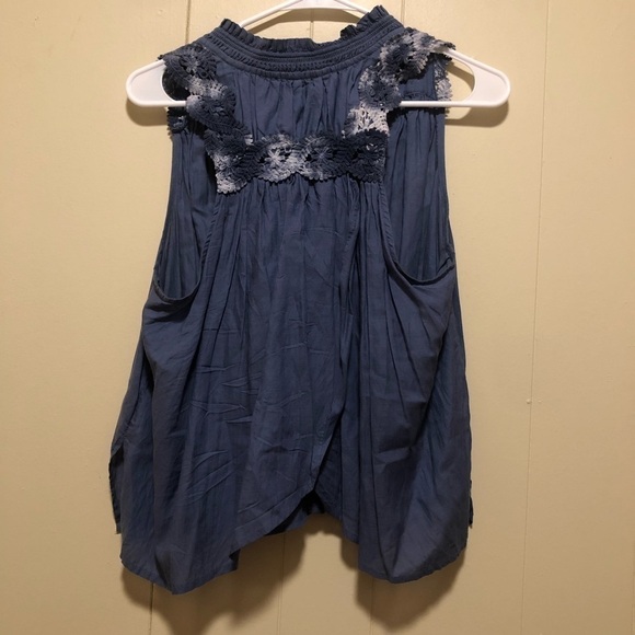 Free People Crochet Button Down Flowy Boho Tank Top Small - Picture 5 of 8